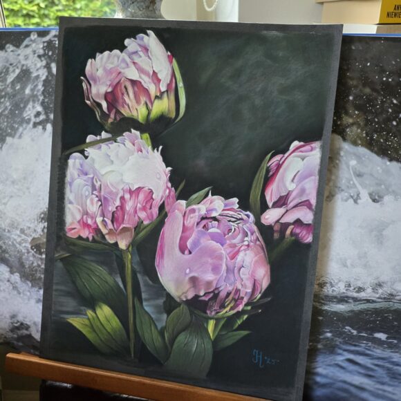 Pioenrozen met Pastel