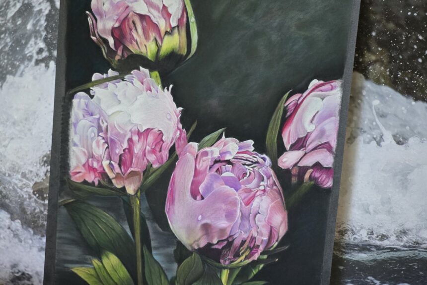 Pioenrozen met Pastel